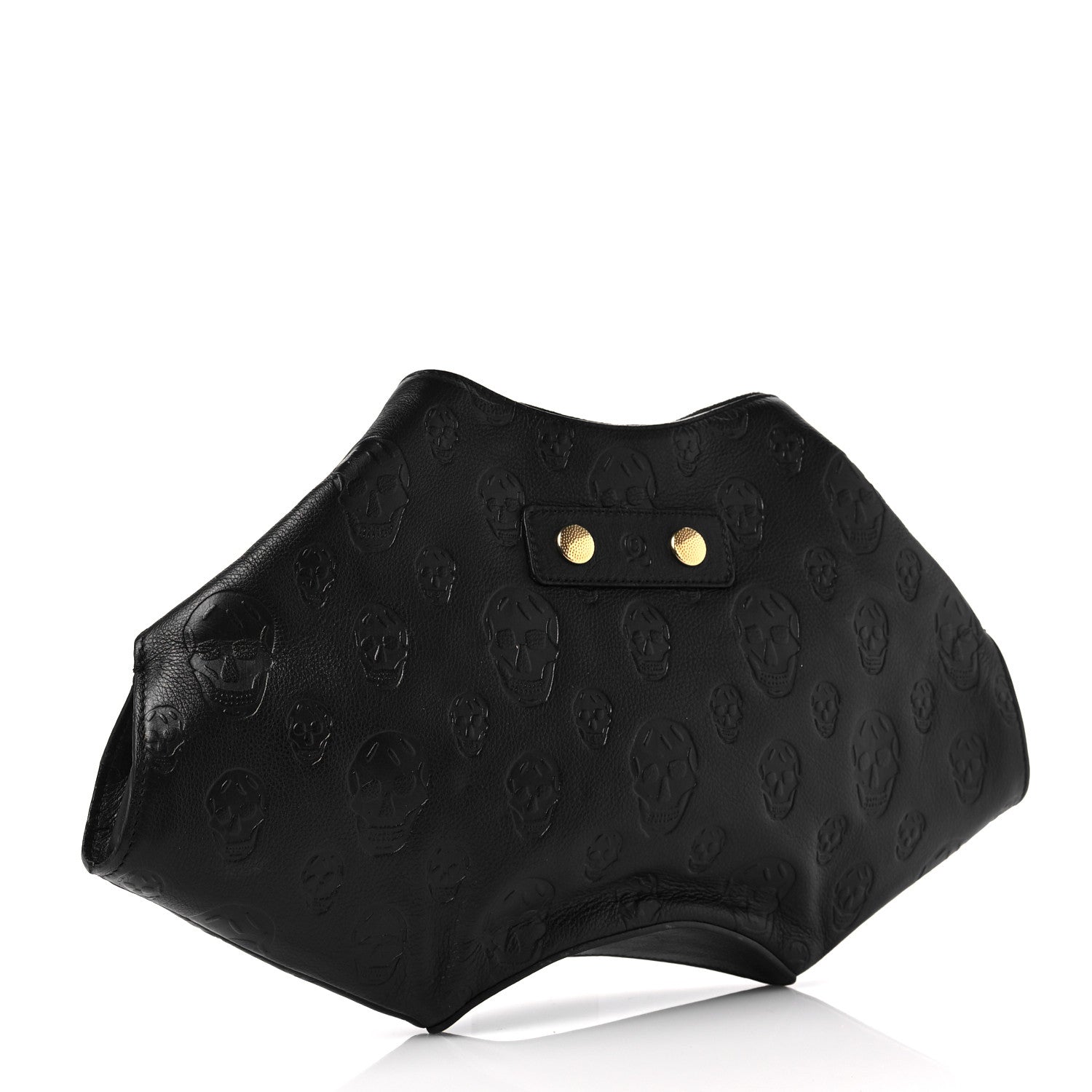 Alexander McQueen Calfskin Skull Embossed De Manta Clutch Black 4 of 7