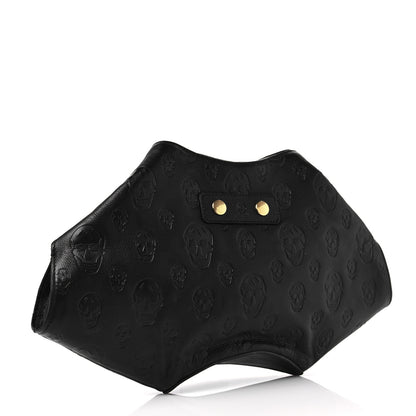 Alexander McQueen Calfskin Skull Embossed De Manta Clutch Black 4 of 7