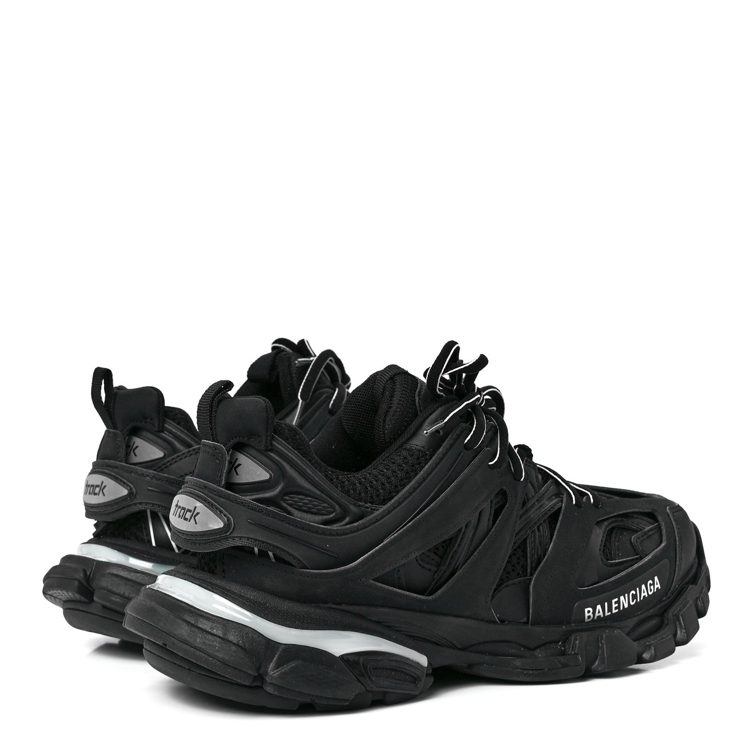 Balenciaga Mesh Nubuck Effect Fabric LED Womens Track Sneakers 38 Black 4 of 9
