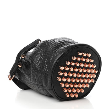 Alexander Wang Pebbled Lambskin Diego Bucket Black Rose Gold Hardware 4 of 9