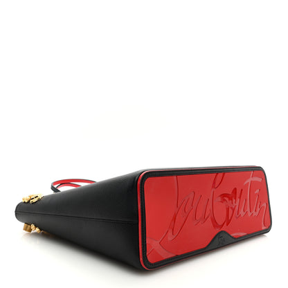 Christian Louboutin Calfskin Empire Spike Studded East West Cabata Tote Black Gold 4 of 8