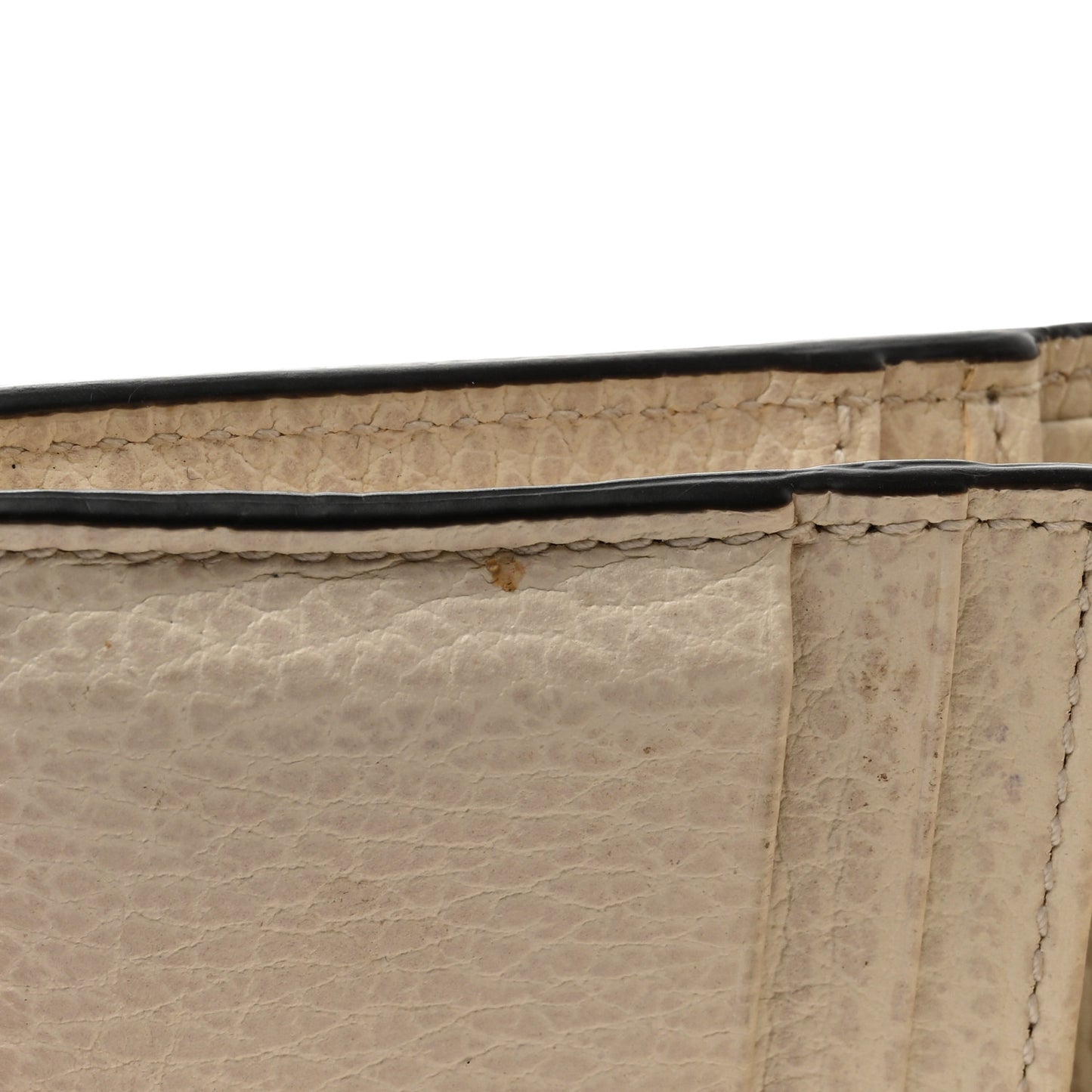 Dollar Calfskin GG Supreme Monogram GG Marmont Card Case Mystic White Beige Ebony