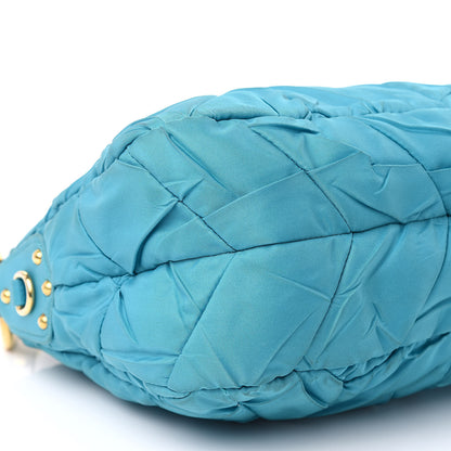 Prada Tessuto Nylon Chevron Quilted Shoulder Bag Turchese 8 of 11