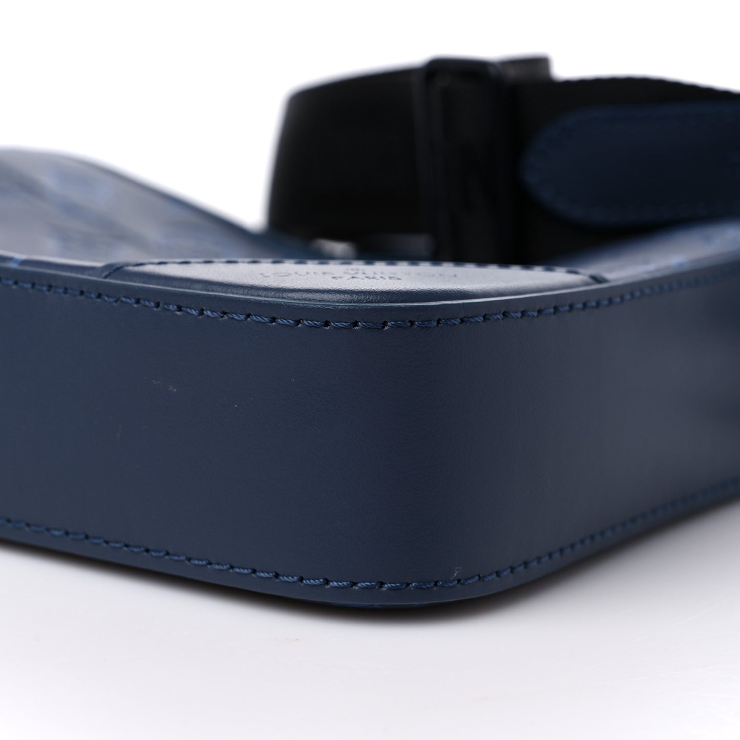 Calfskin Monogram Shadow Duo Messenger Navy Blue