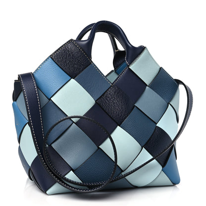 Loewe Calfskin Woven Small The Surplus Collection Basket Bag Steel Crystal 3 of 9