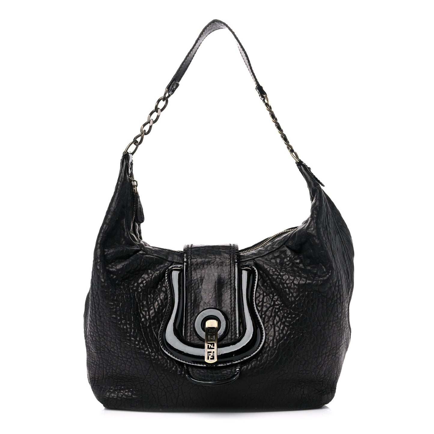 Nappa Patent B Buckle Hobo Black