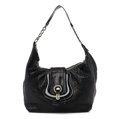 Fendi Nappa Patent B Buckle Hobo Black 1 of 18