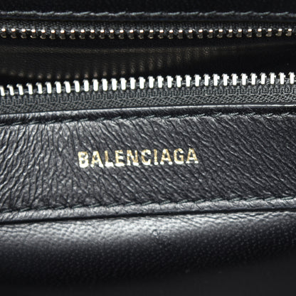 Balenciaga Signature Grained Calfskin Logo S Ville Top Handle Bag Bleu Tempete Jaune 6 of 8