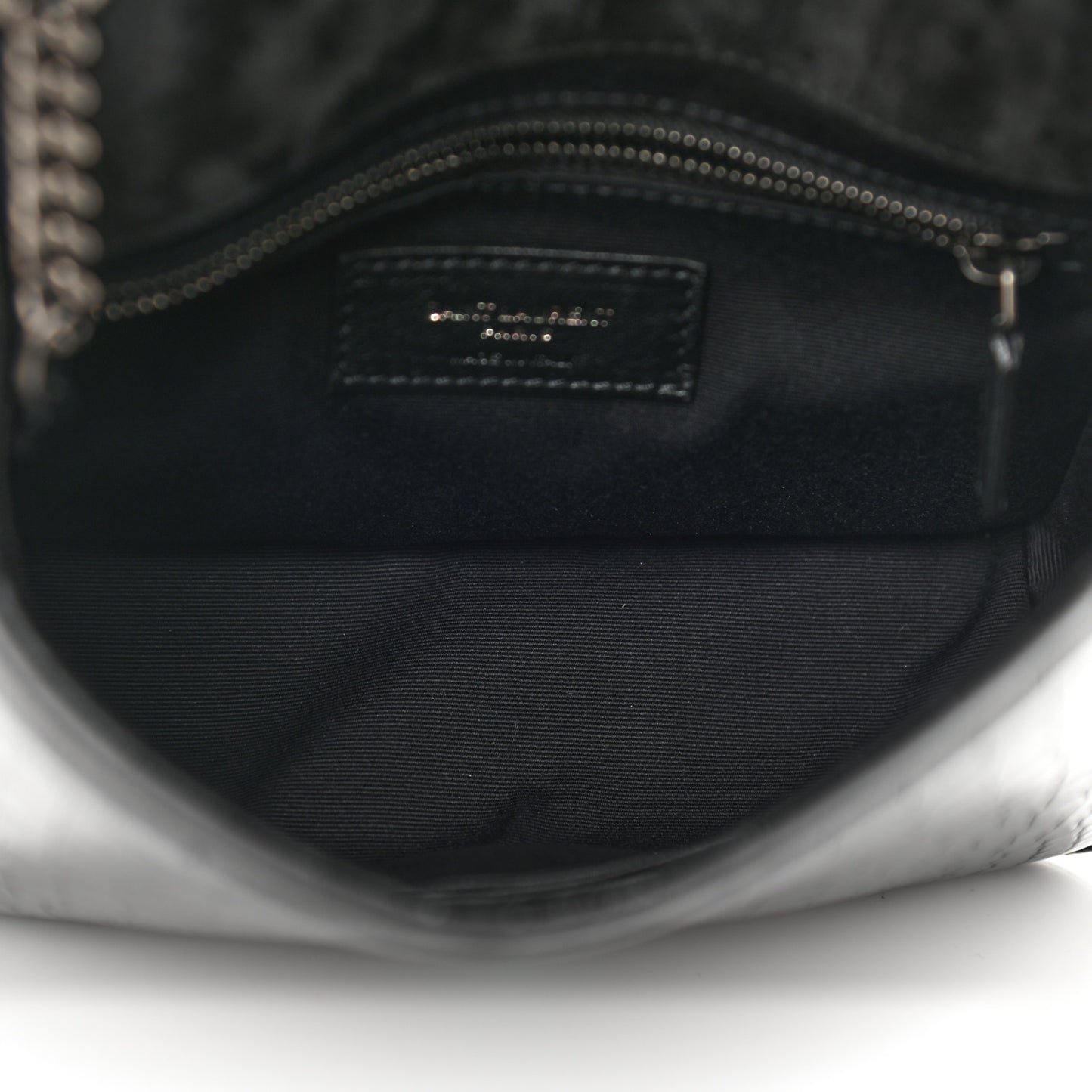 Crocodile Embossed Lambskin Matelasse Monogram Niki Chain Wallet Black