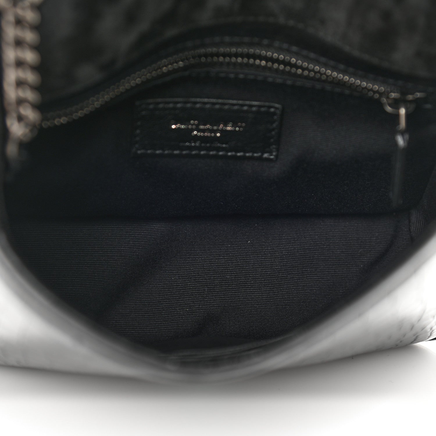 Saint Laurent Crocodile Embossed Lambskin Matelasse Monogram Niki Chain Wallet Black 5 of 11