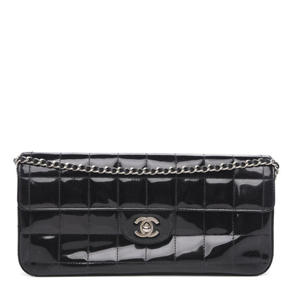 Chanel Patent Quilted East West Chocolate Bar Flap Black 1 of 14
