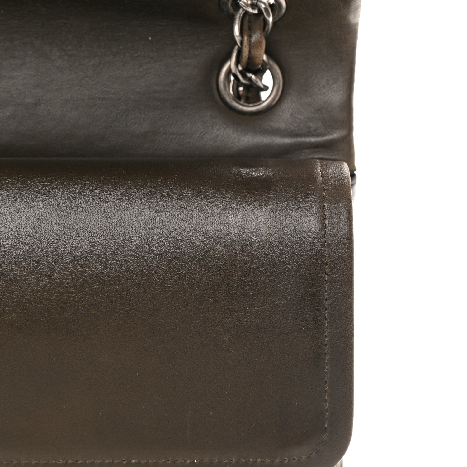 Chanel Lambskin Quilted Jumbo Tri-Color Double Flap Burgundy 17 of 22