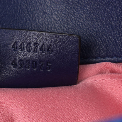 Gucci Velvet Matelasse Mini GG Marmont Shoulder Bag Cobalt Blue 7 of 11
