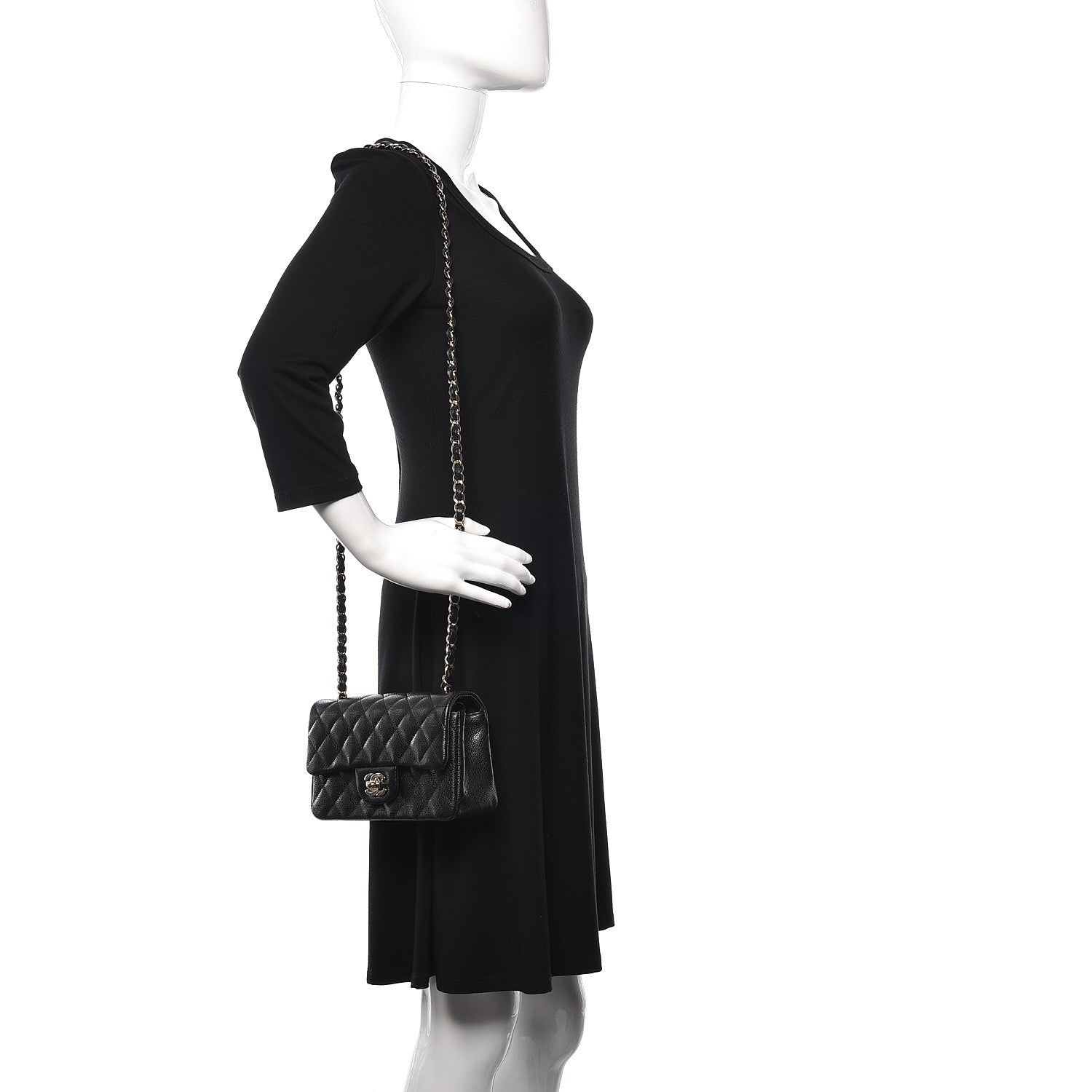 Chanel Caviar Quilted Mini Rectangular Flap Black 2 of 11