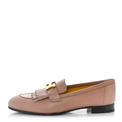 Hermes Goatskin Womens Royal Loafers 37 Bois De Santal 1 of 10