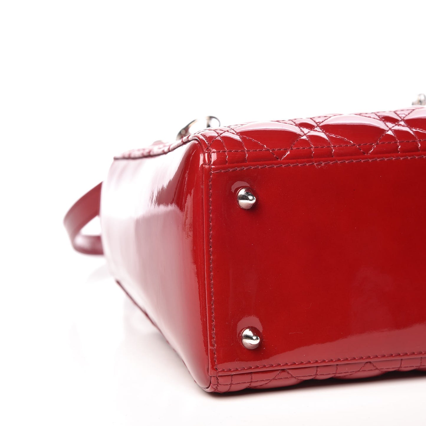 Patent Cannage Medium Lady Dior Red