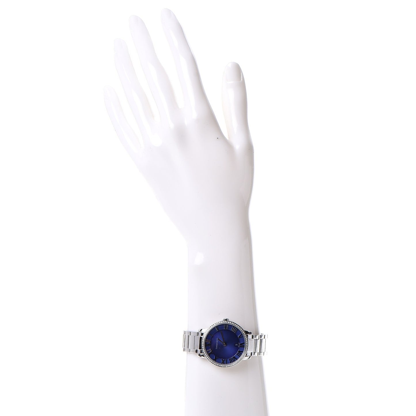 Stainless Steel Diamond Bezel 31mm Atlas 2-Hand Quartz Watch Blue Azure