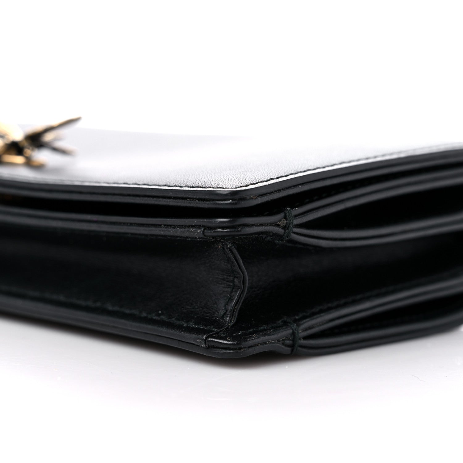Christian Dior Calfskin Bee Clutch Black 9 of 10