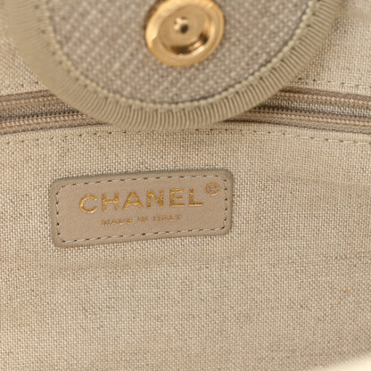 Chanel Mixed Fibers Medium Deauville Tote Beige Black 7 of 11