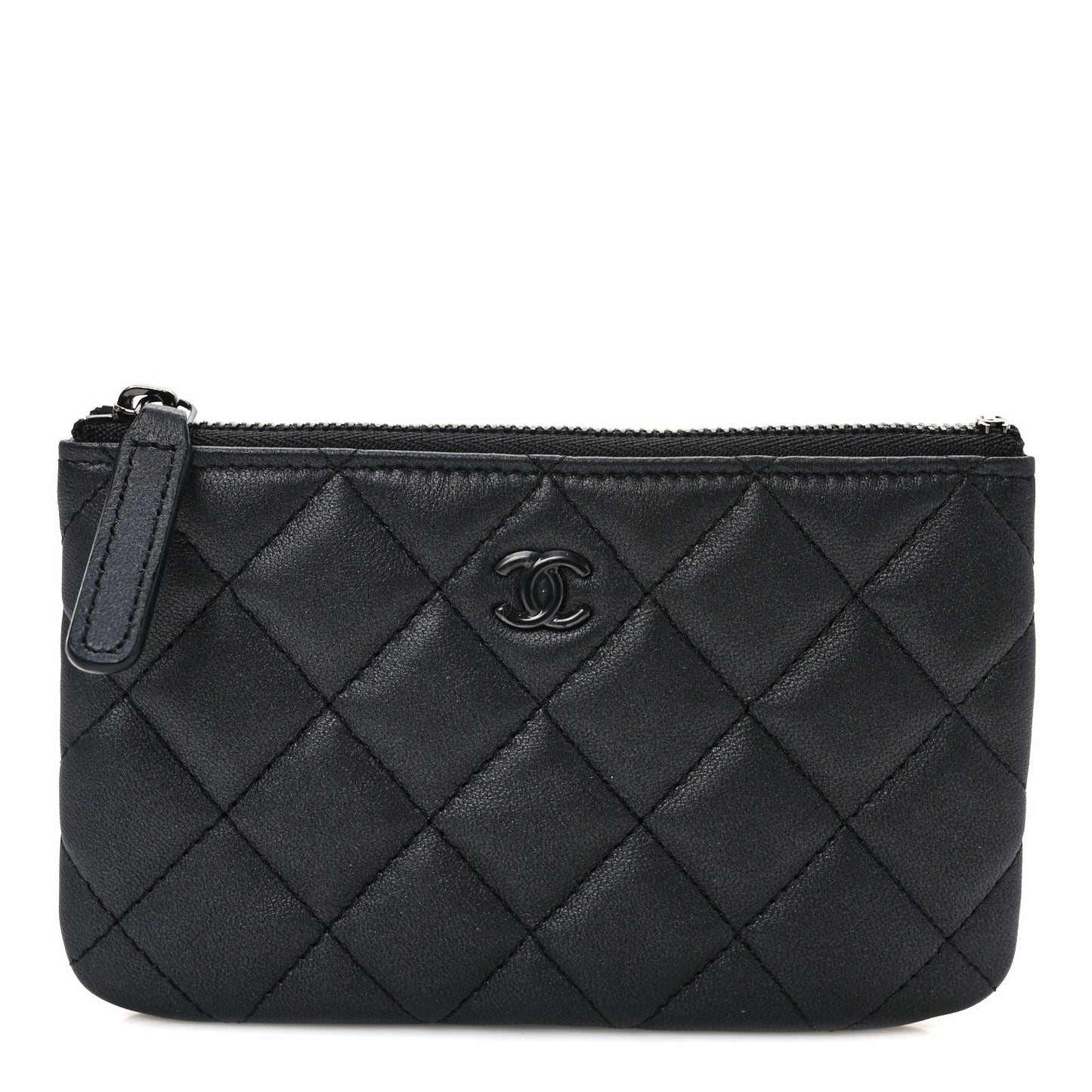 Pearly Lambskin Quilted Small Cosmetic Case So Black