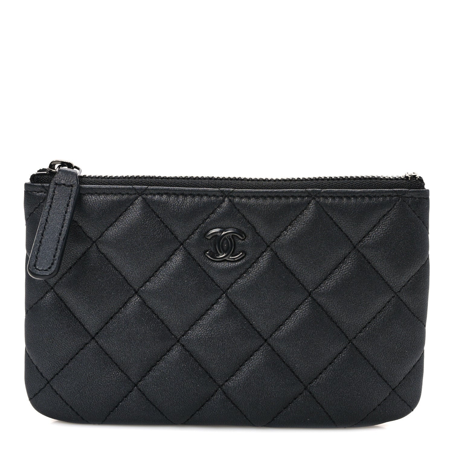 Chanel Pearly Lambskin Quilted Small Cosmetic Case So Black 1 of 8