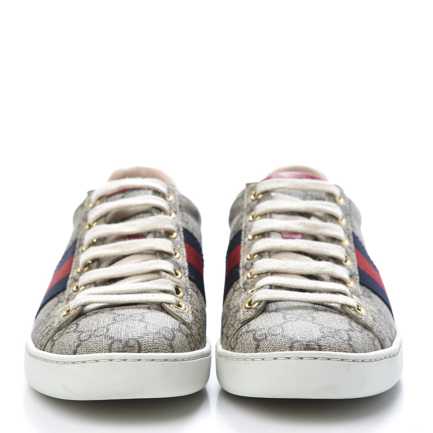 Gucci GG Supreme Monogram Womens Ace Low-Top Sneaker 35 Beige 2 of 11