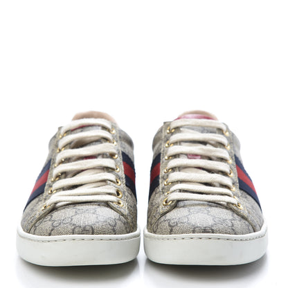 Gucci GG Supreme Monogram Womens Ace Low-Top Sneaker 35 Beige 2 of 11