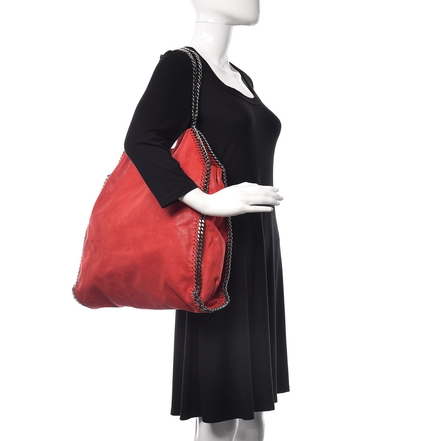 Stella McCartney Shaggy Deer Big Falabella Tote Cherry 2 of 14