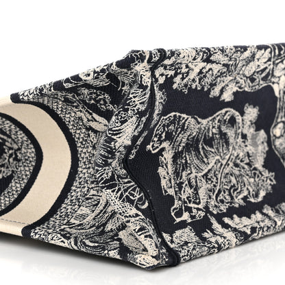 Christian Dior Canvas Embroidered Small Dioriviera Toile De Jouy Book Tote Blue 9 of 10