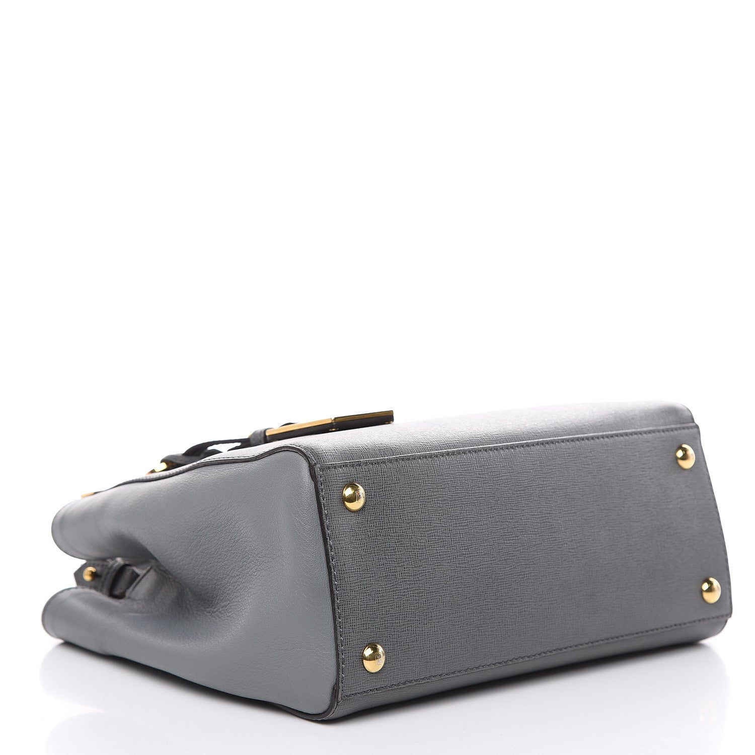 Fendi Vitello Elite Petite 2Jours Tote Grigio Grigio Chiaro 4 of 16