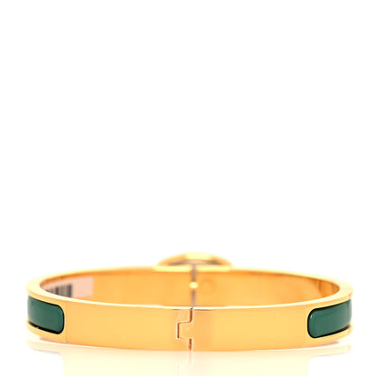 Hermes Enamel Mini Clic Chaine d'Ancre Bracelet GM Vert Flamboyant 3 of 5