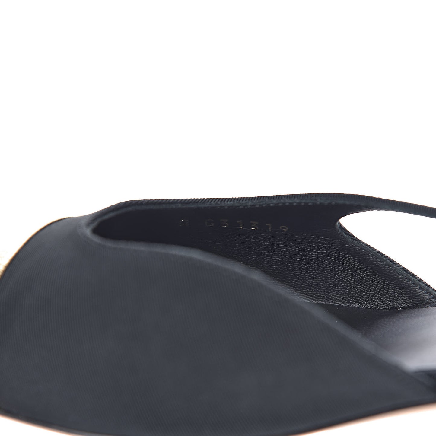 Grosgrain Cap Toe CC Slingback Pumps 39 Black Gold