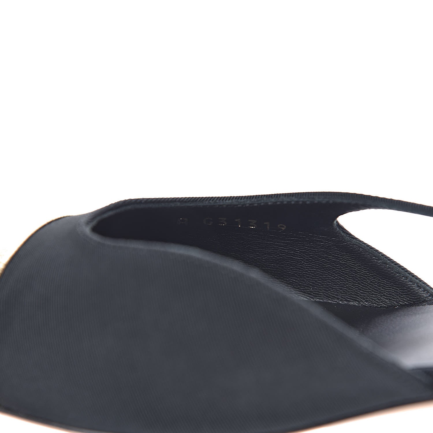 Chanel Grosgrain Cap Toe CC Slingback Pumps 39 Black Gold 6 of 10