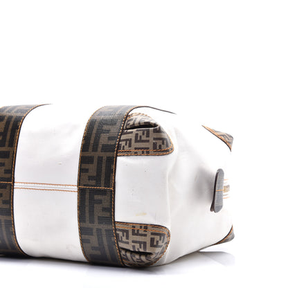 Fendi Canvas Zucca Zucchino Spalmati Mixed Media Small B Mix Tote White 8 of 12