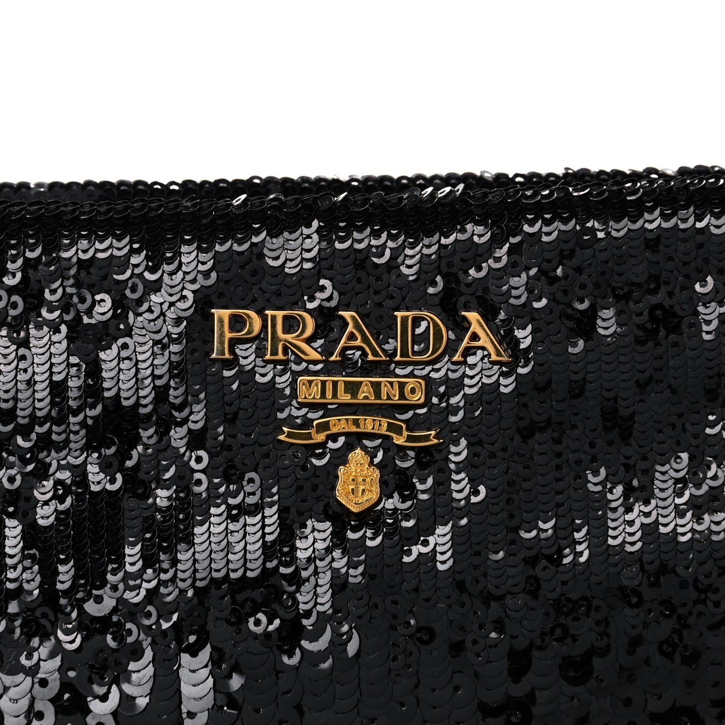 Sequin Pochette Clutch Black