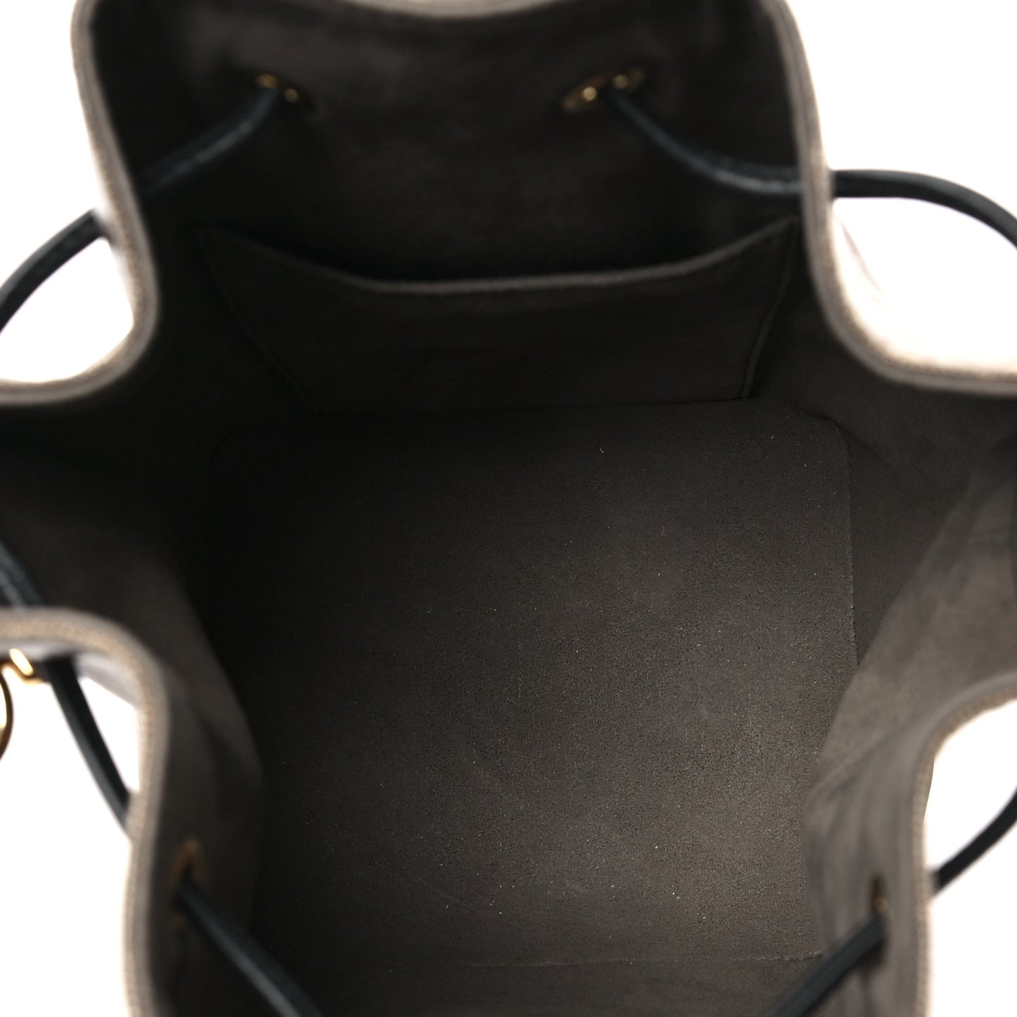 Glazed Fabric Vitello Grace F is Fendi FF 1974 Stamp Patch Grande Mon Tresor Bucket Bag Mogano Panna Black