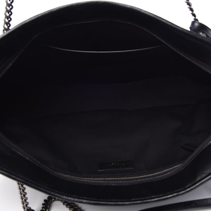 Saint Laurent Crinkled Calfskin Matelasse Monogram Large Niki Shopping Tote Bag Black 5 of 7