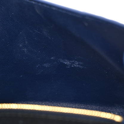 Balenciaga Shiny Calfskin Crocodile Embossed Small Hourglass Top Handle Bag Navy 10 of 14