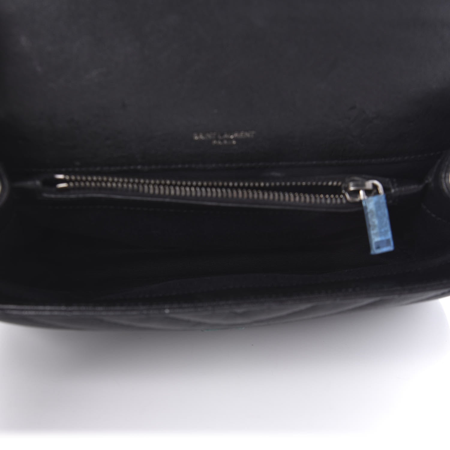 Saint Laurent Sheepskin Matelasse Chevron Monogram Medium College Bag Black 5 of 11