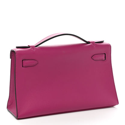 Hermes Swift Kelly Pochette Clutch Rose Pourpre 3 of 7