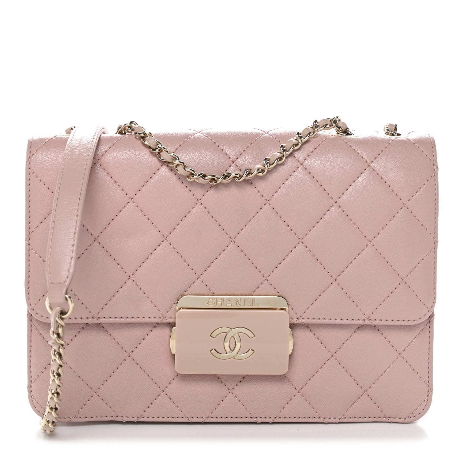 Chanel Sheepskin Quilted Beauty Lock Flap Pink 1 of 11
