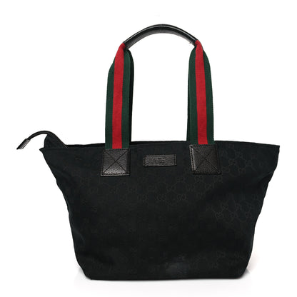 Gucci GG Monogram Medium Web Handle Bucket Tote Black 1 of 10