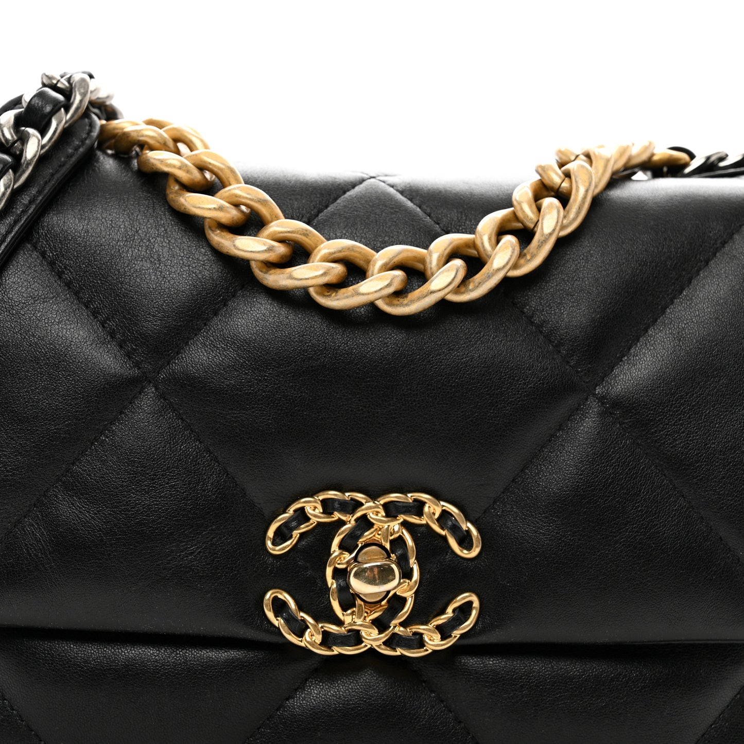 Lambskin Quilted Medium Chanel 19 Flap Black