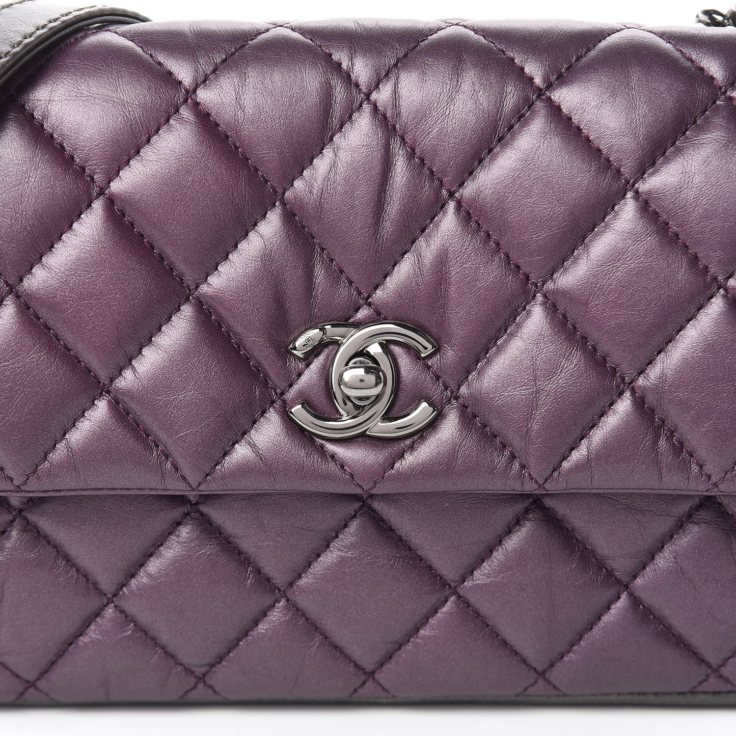 Calfskin Mineral Nights Mini Flap Dark Purple