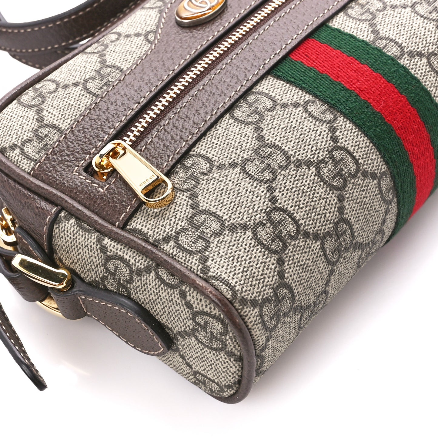 GG Supreme Monogram Web Mini Ophidia Shoulder Bag Brown