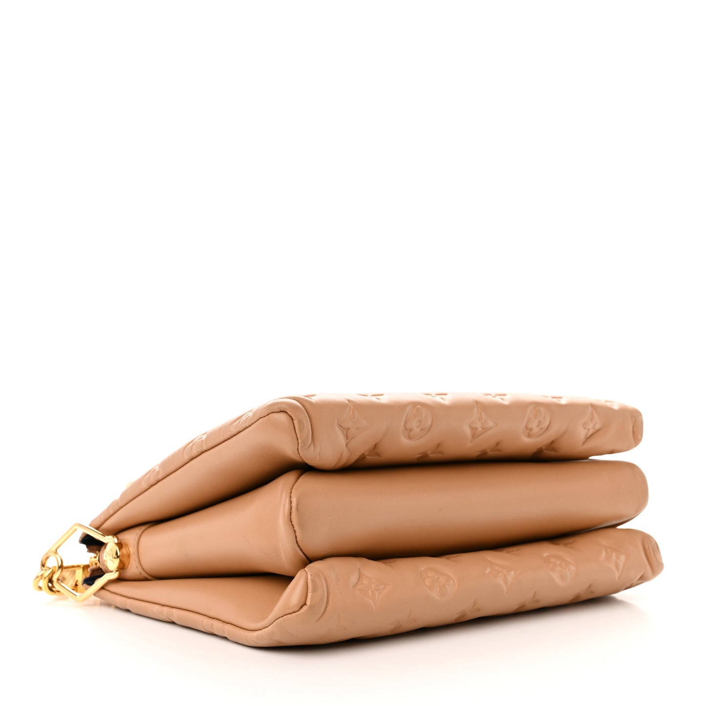 Lambskin Embossed Monogram Coussin PM Camel