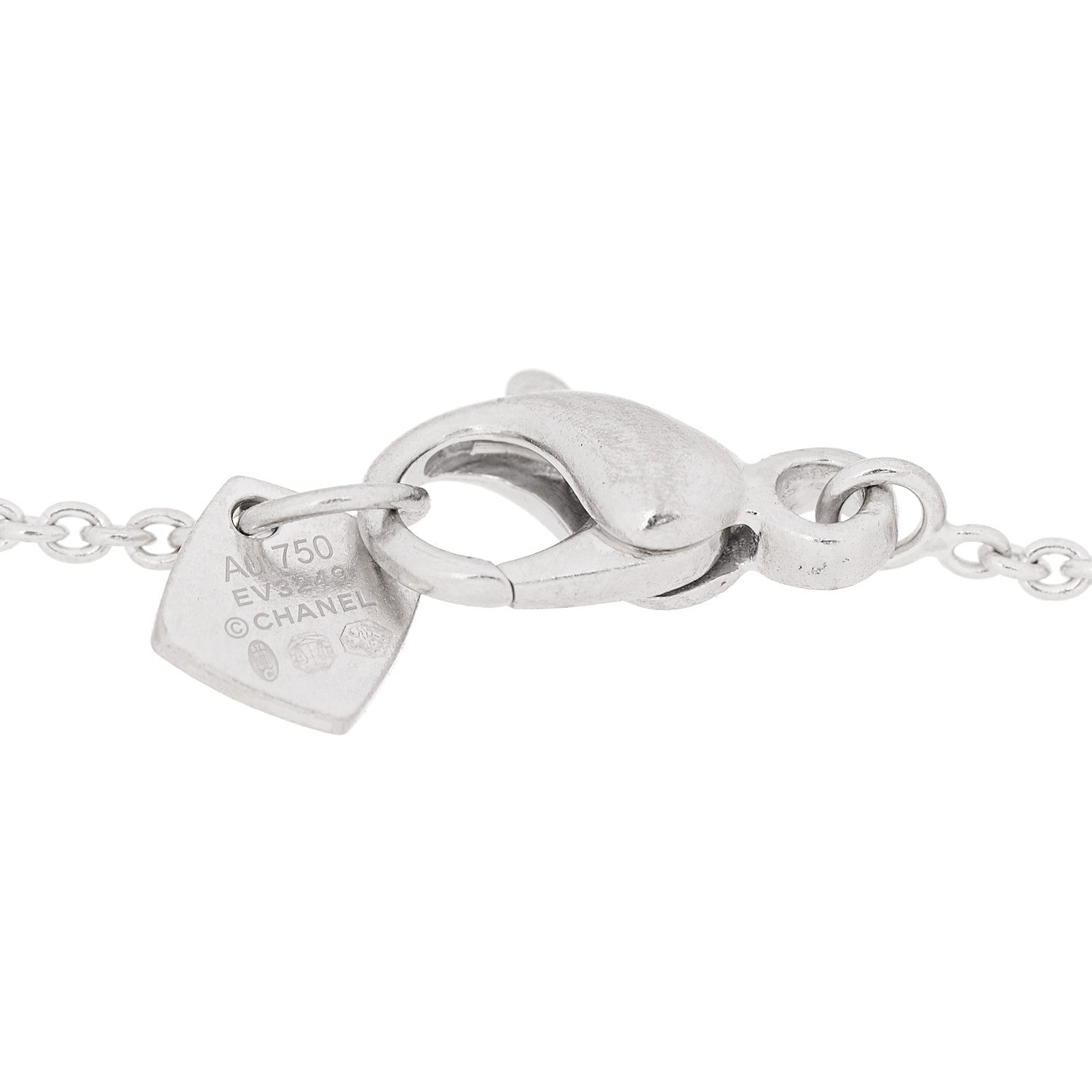 Chanel 18K White Gold Diamond Coco Crush Station Bracelet 4 of 6