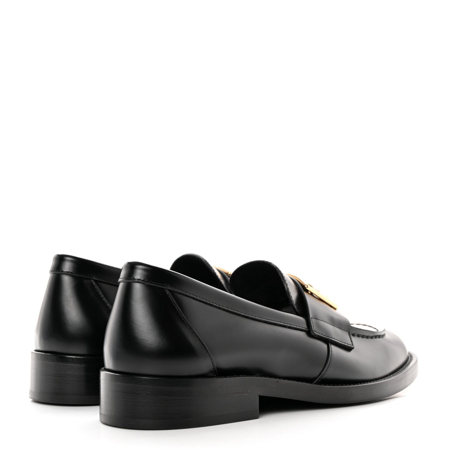Shiny Calfskin CC Loafers 36 Black White