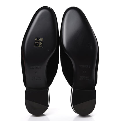 Hermes Velvet Trocadero Mule 38 Black 6 of 9