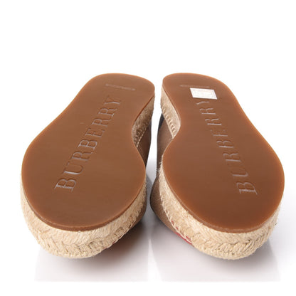 Burberry Canvas House Check Hodgeson Espadrille Flats 37 Dark Tan 7 of 10